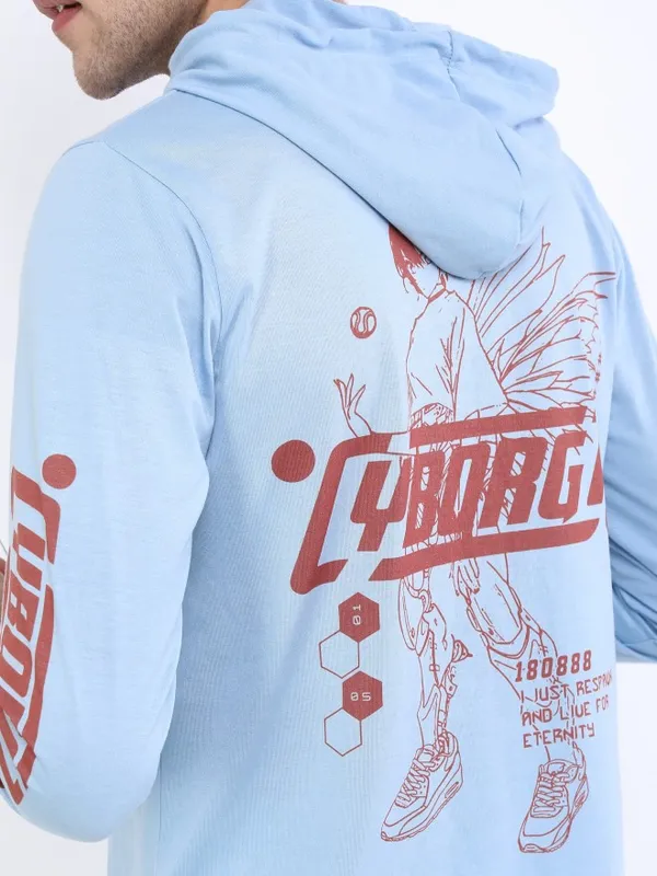 Men Printed Hooded T-Shirt