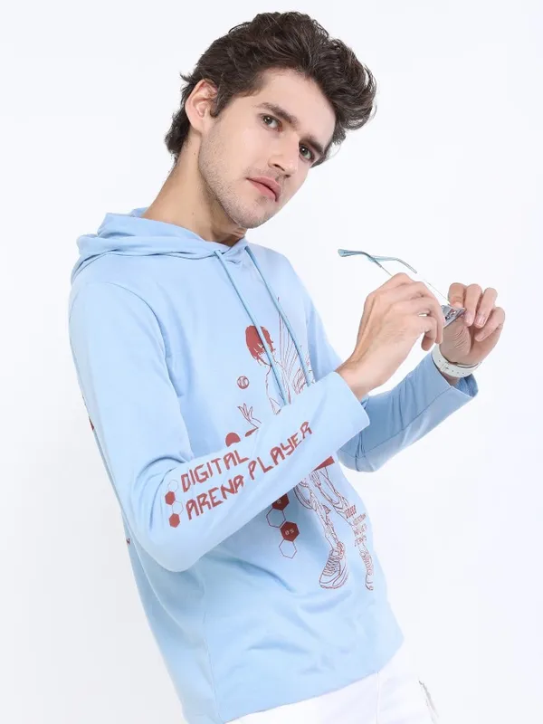 Men Printed Hooded T-Shirt
