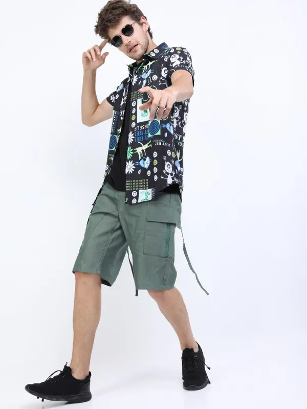  Highlander Men Grey Regular Fit Cargo Shorts Shorts