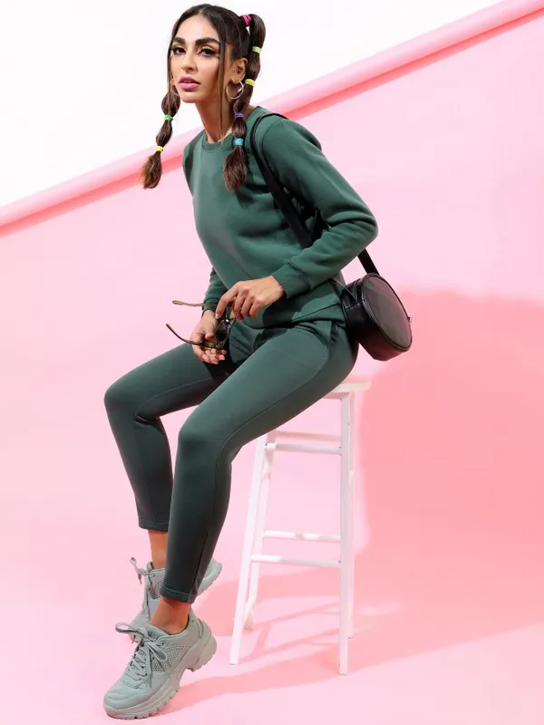  Tokyo Talkies Women Green Regular Fit Track Pants