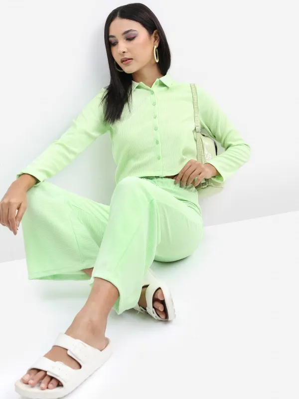 Solid Shirt Style Top