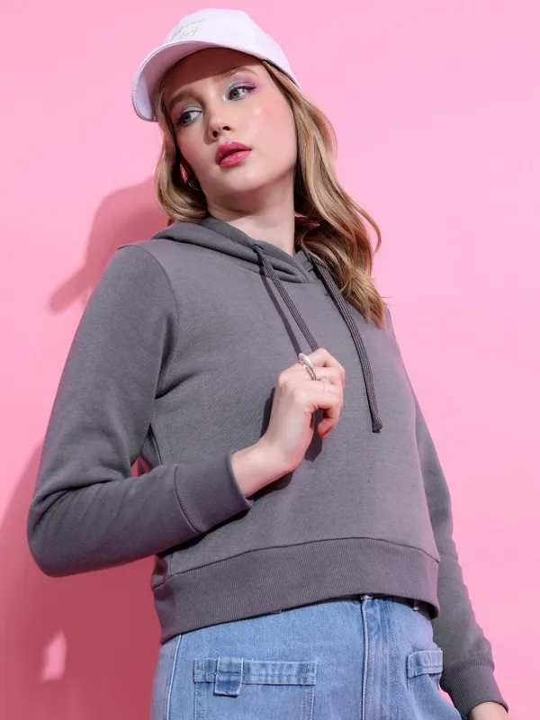  Ketch Women Grey Pullover Sweatshirts