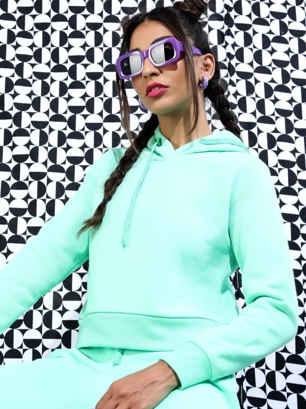  Ketch Women Green Hood Sweatshirts