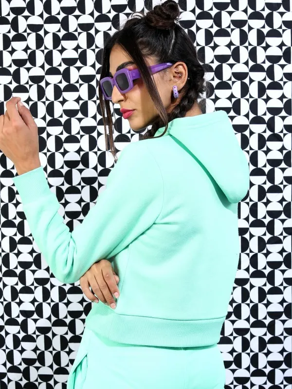  Ketch Women Green Hood Sweatshirts