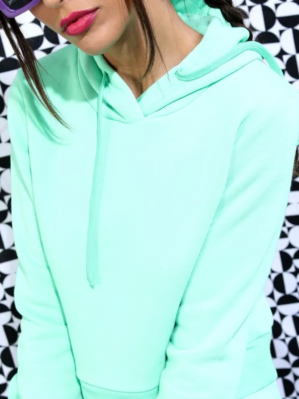  Ketch Women Green Hood Sweatshirts