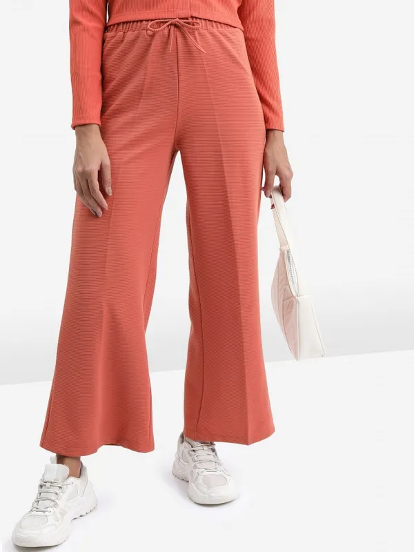Solid Flared Fit Trousers