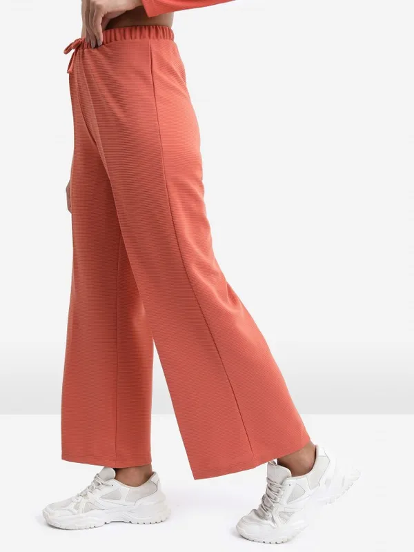 Solid Flared Fit Trousers