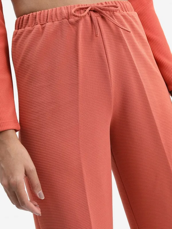 Solid Flared Fit Trousers