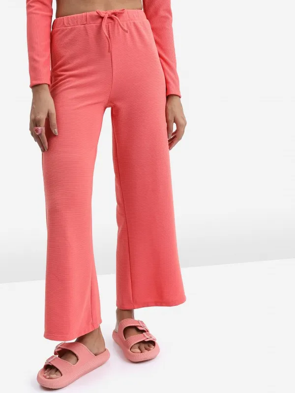 Solid Flared Fit Trousers