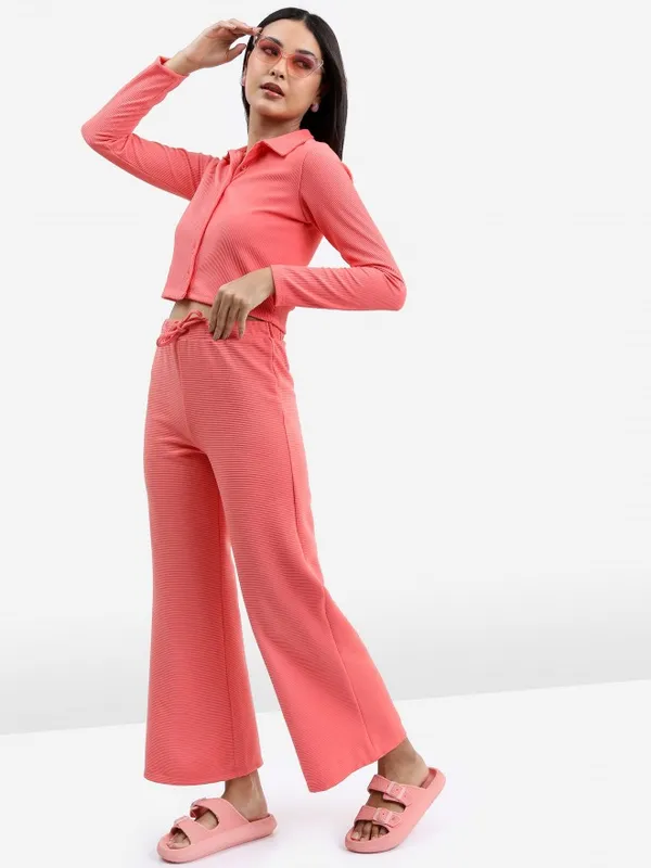 Solid Flared Fit Trousers