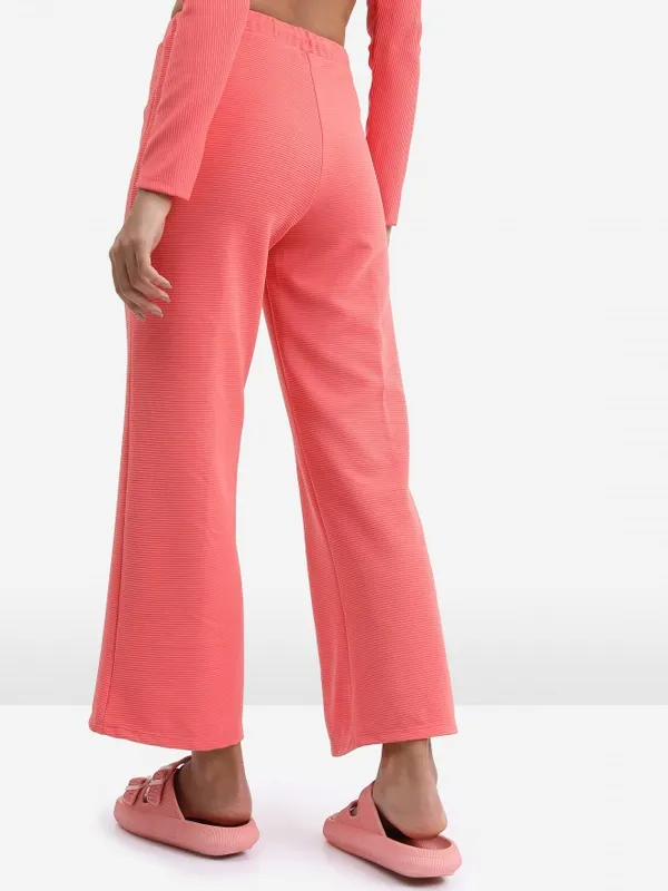 Solid Flared Fit Trousers