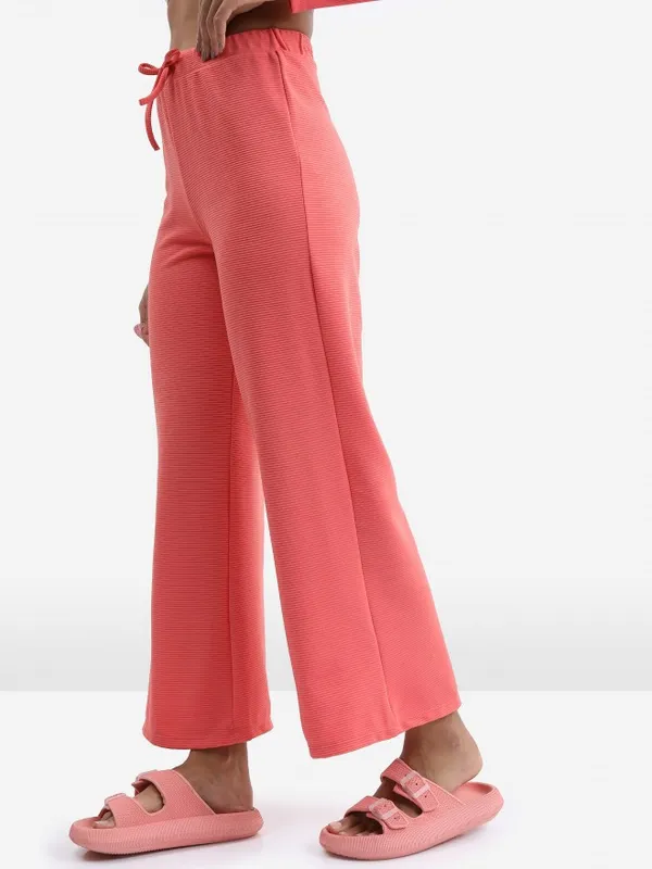 Solid Flared Fit Trousers