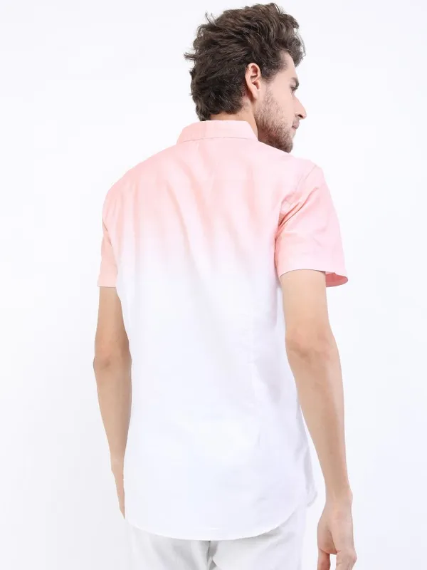  Highlander Men Beige Colourblocked Slim Fit Casual Shirts