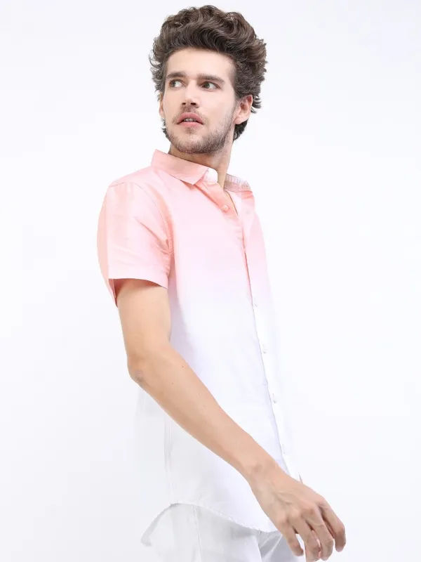  Highlander Men Beige Colourblocked Slim Fit Casual Shirts