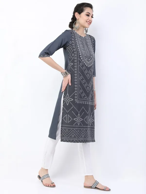  Ketch Women Black Printed Straight Kurtas