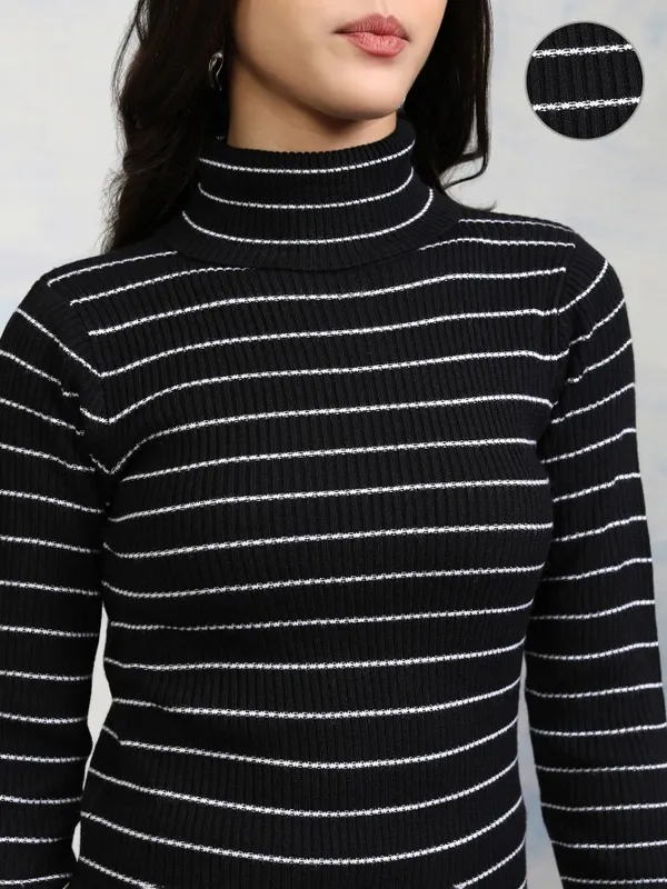  Tokyo Talkies Women Black Turtle Neck Sweaters
