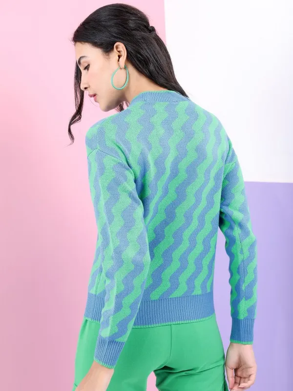  Tokyo Talkies Women Green Round Neck Sweaters