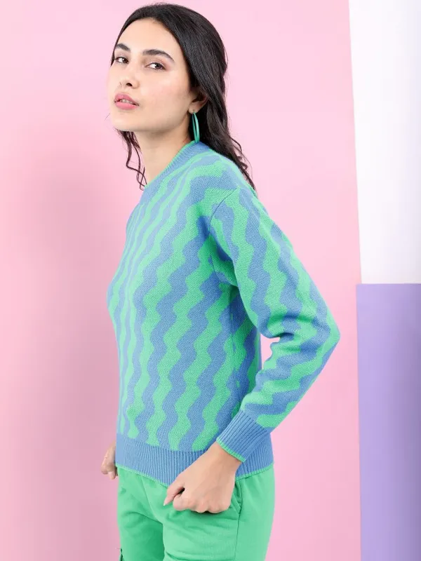  Tokyo Talkies Women Green Round Neck Sweaters