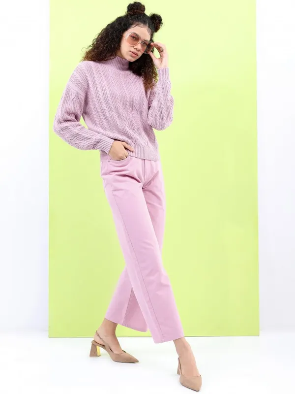  Tokyo Talkies Women Pink Round Neck Sweaters