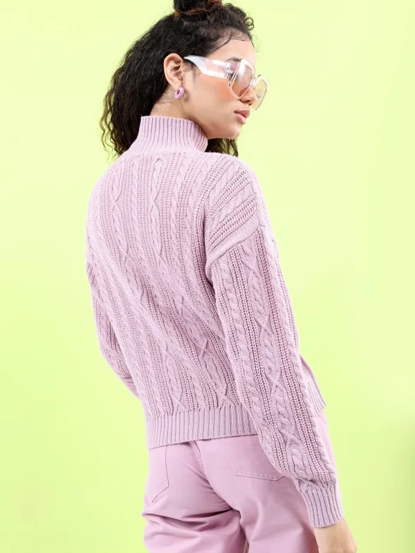  Tokyo Talkies Women Pink Round Neck Sweaters