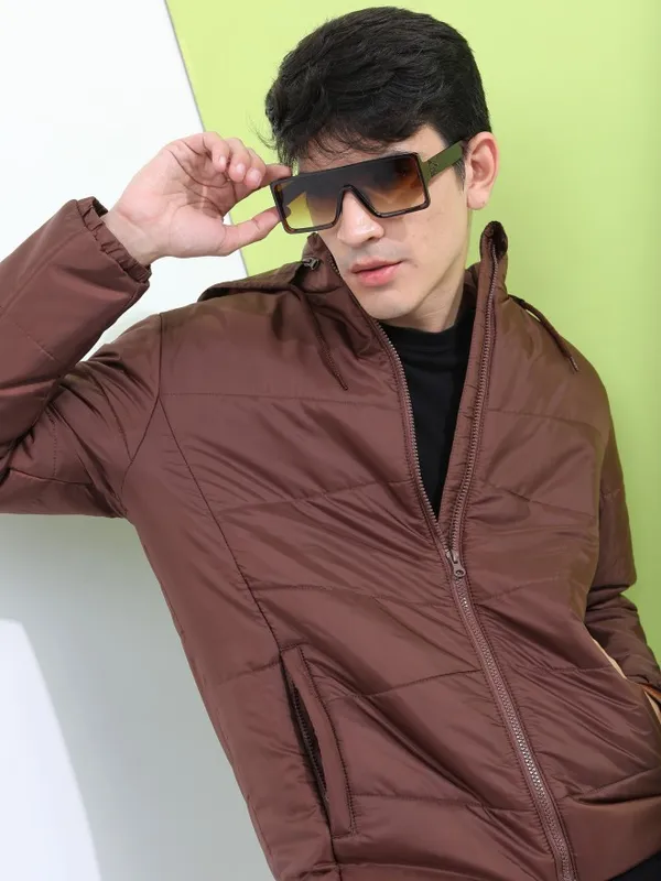 Highlander Men Brown Solid Puffer Jacket