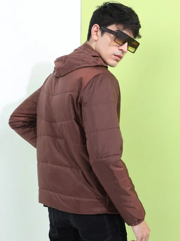 Highlander Men Brown Solid Puffer Jacket