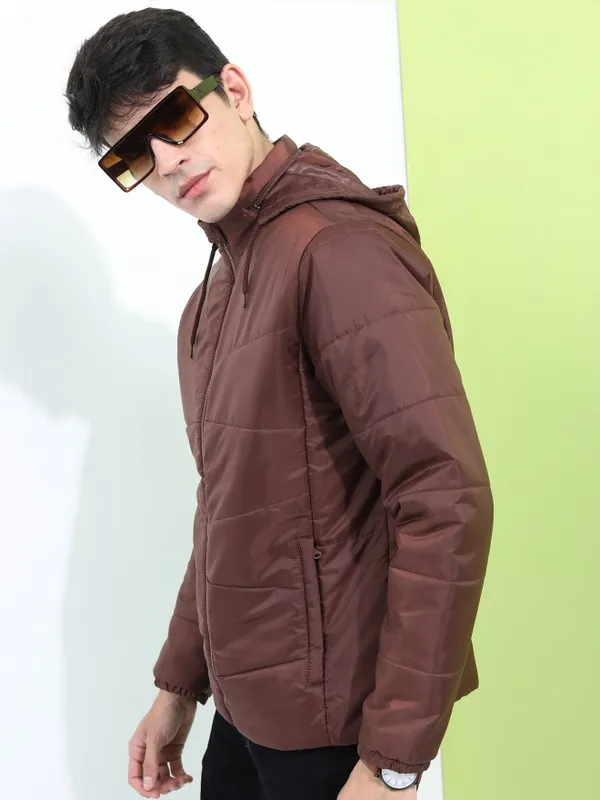 Highlander Men Brown Solid Puffer Jacket