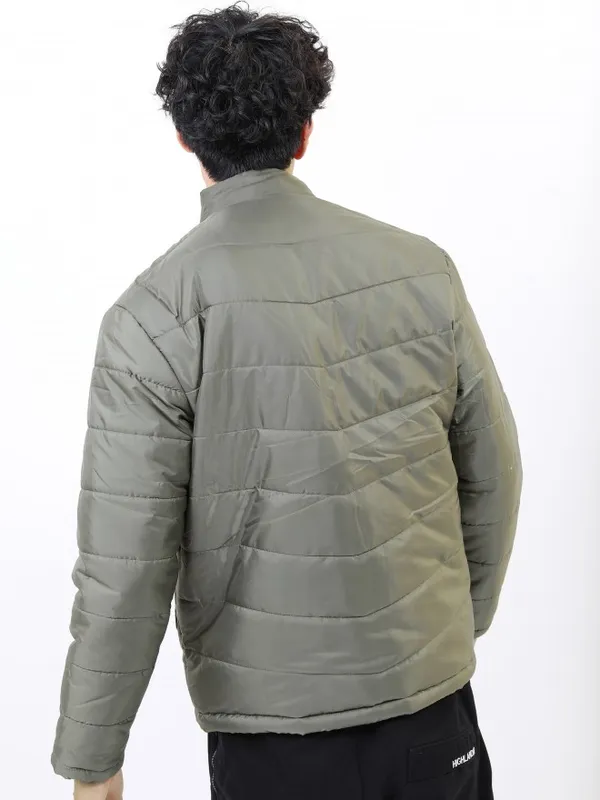 Highlander Men Olive Solid Puffer Jacket