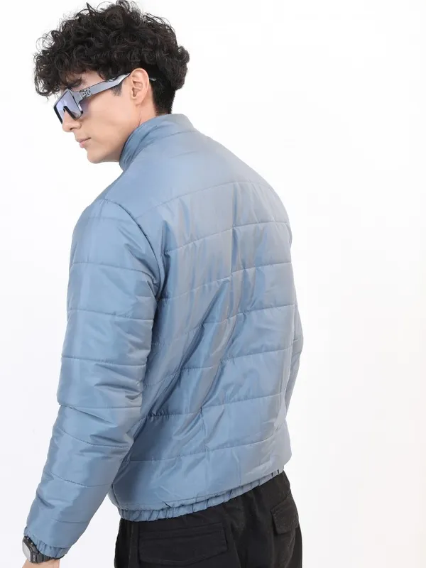 Ketch Men Blue Solid Puffer Jacket