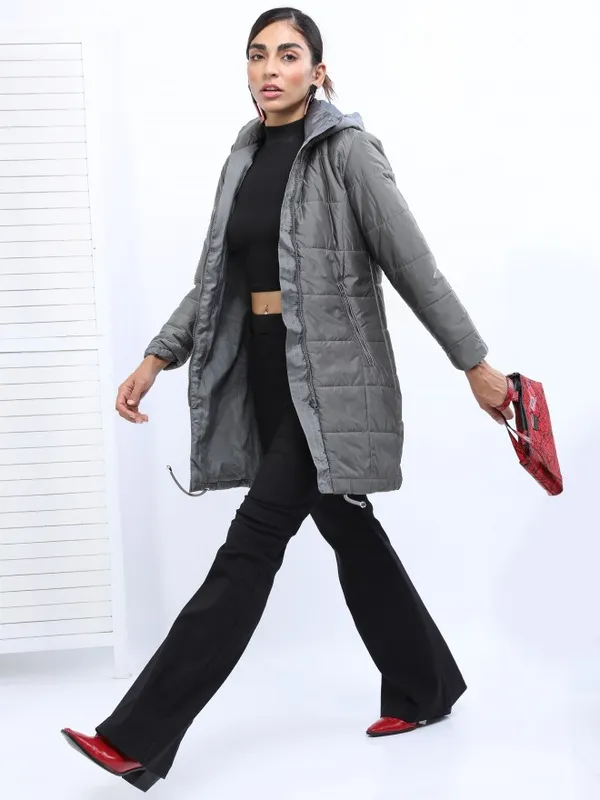  Tokyo Talkies Women Silver Puffer Jacket Jackets