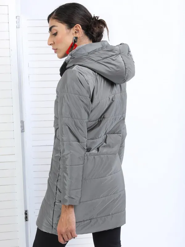  Tokyo Talkies Women Silver Puffer Jacket Jackets