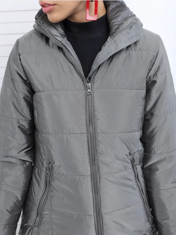  Tokyo Talkies Women Silver Puffer Jacket Jackets
