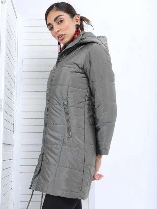  Tokyo Talkies Women Silver Puffer Jacket Jackets
