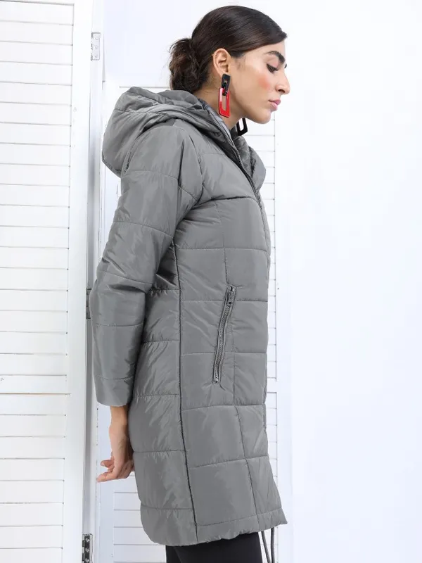  Tokyo Talkies Women Silver Puffer Jacket Jackets