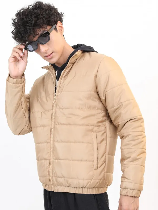 Ketch Men Brown Solid Puffer Jacket