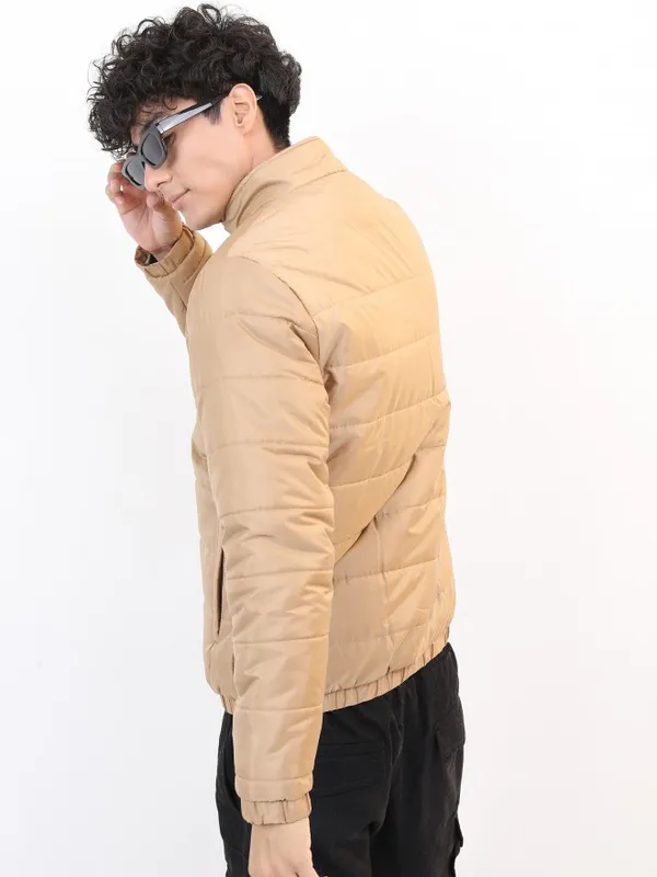 Ketch Men Brown Solid Puffer Jacket