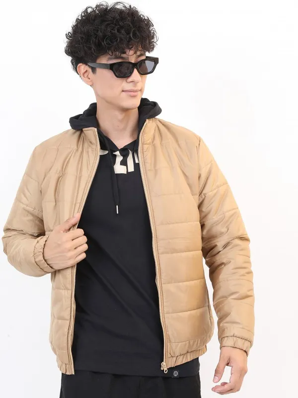 Ketch Men Brown Solid Puffer Jacket