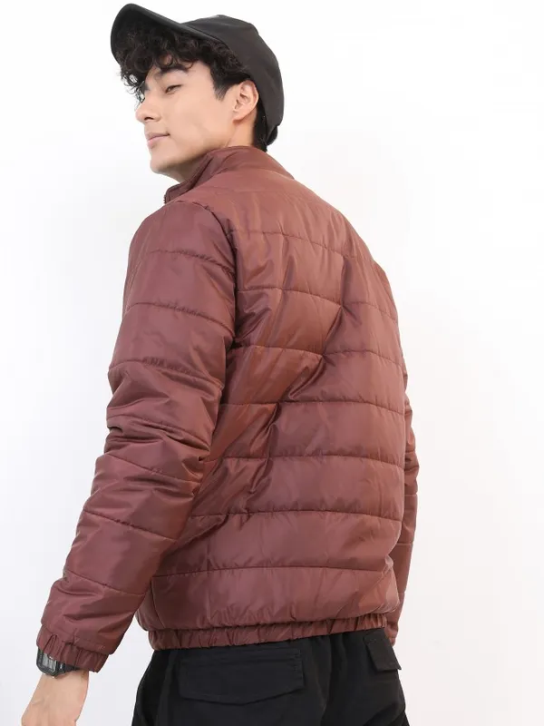 Ketch Men Red Solid Puffer Jacket