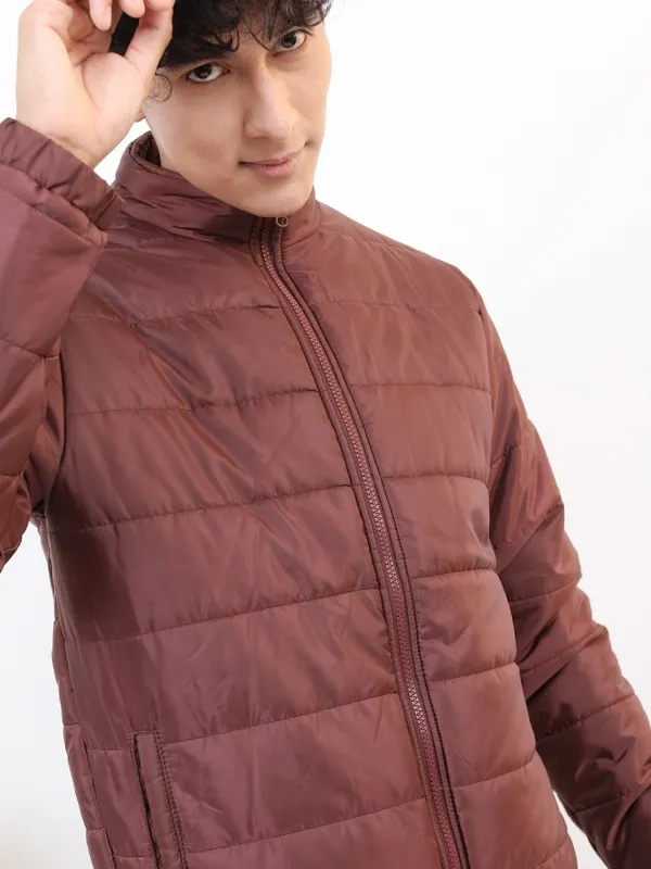 Ketch Men Red Solid Puffer Jacket