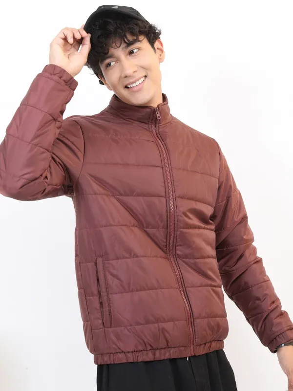 Ketch Men Red Solid Puffer Jacket