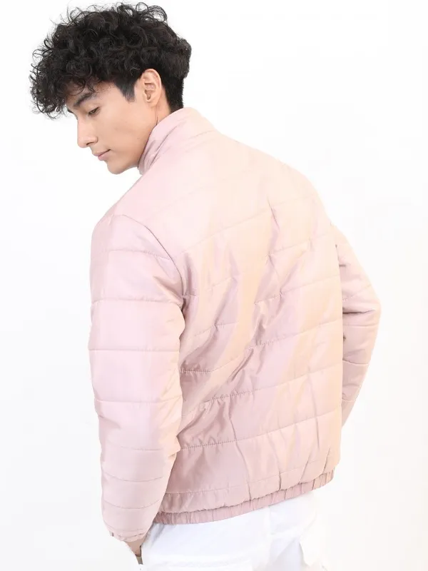 Ketch Men Mauve Solid Puffer Jacket