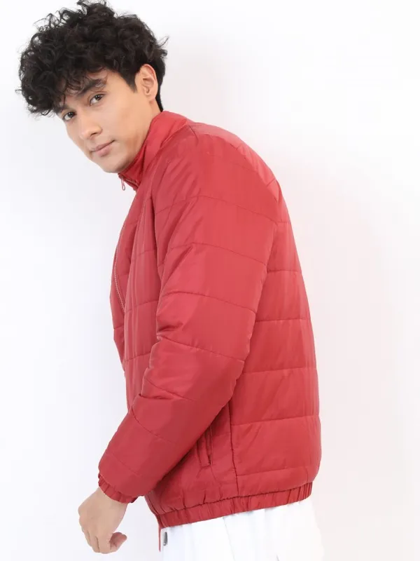 Ketch Men Red Solid Puffer Jacket