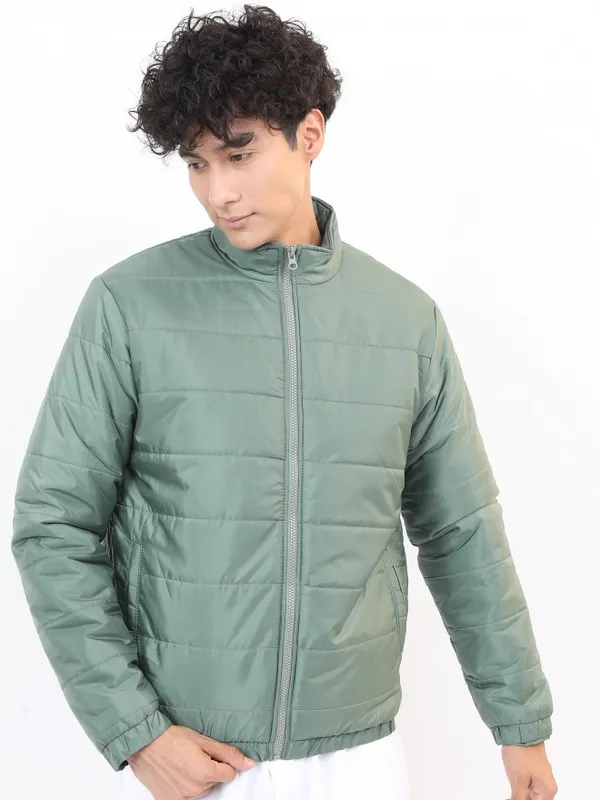 Ketch Men Green Solid Puffer Jacket