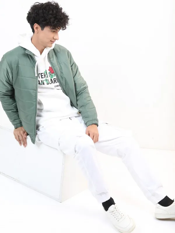 Ketch Men Green Solid Puffer Jacket