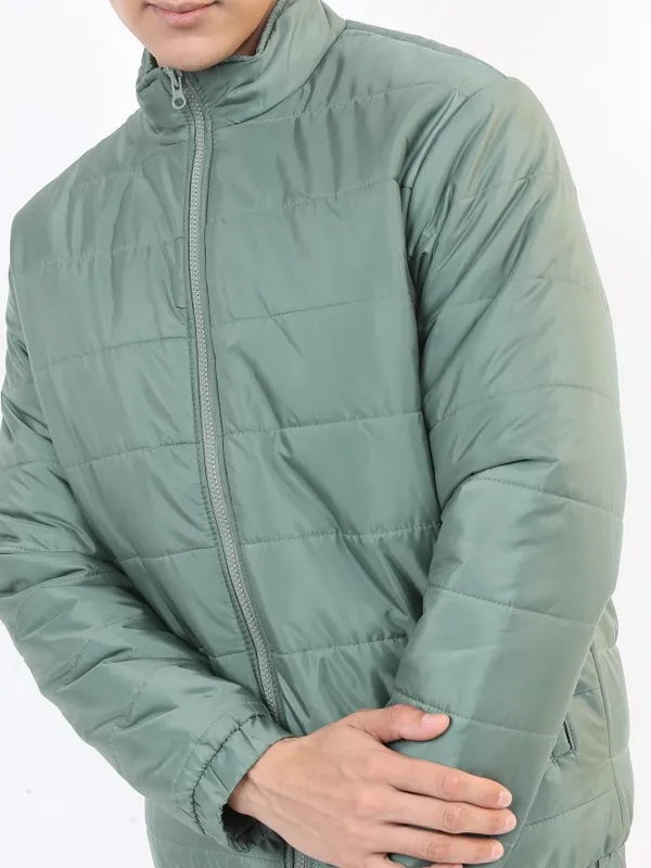 Ketch Men Green Solid Puffer Jacket