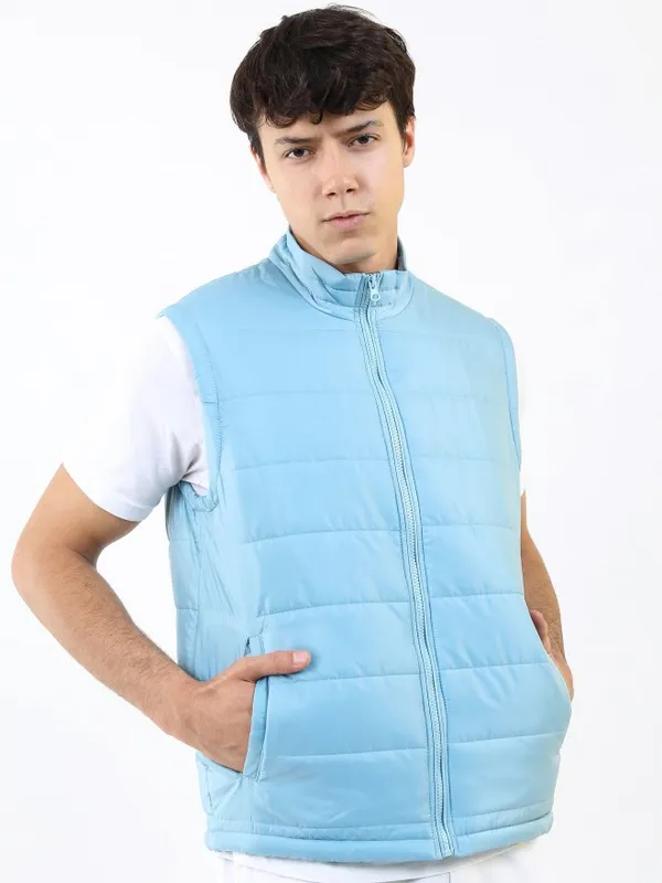  Ketch Men Teal Solid Puffer Jacket Jackets