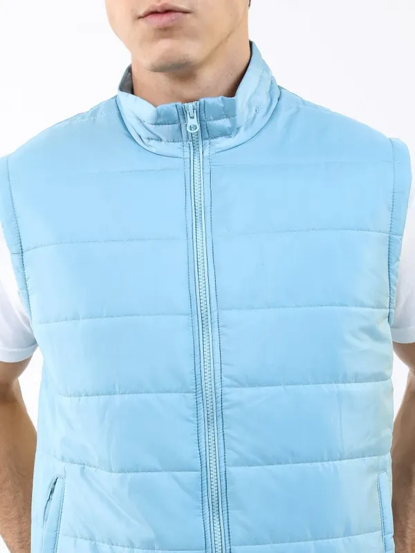 Ketch Men Teal Solid Puffer Jacket Jackets