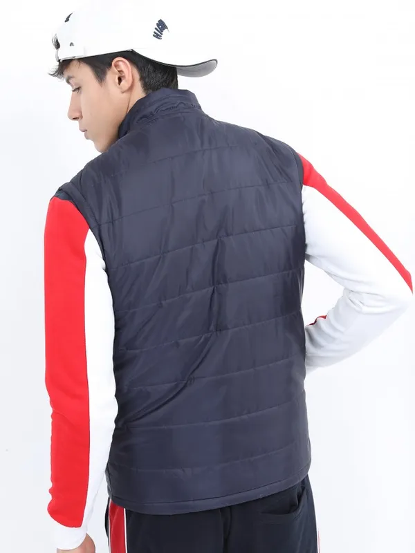 Ketch Men Blue Solid Puffer Jacket Jackets
