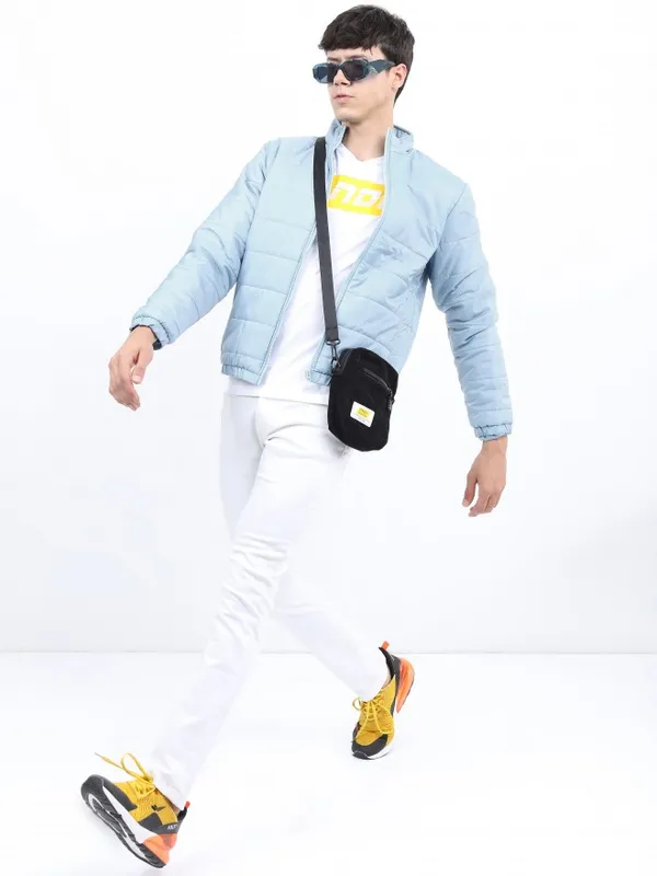 Ketch Men Teal Solid Puffer Jacket