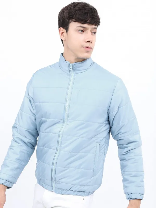Ketch Men Teal Solid Puffer Jacket